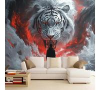 Générique Sticker mural haute qualité Tigre Autocollant Mural 200 x 140 cm Tigre Blanc Girafe Déco murale autoadhésive Pour Chambre Salon Enfants Bébé Pépinière