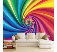 Générique Sticker mural haute qualité Tourbillon Arc-en-ciel Autocollant Mural 300 x 210 cm Animation Girafe Déco murale autoadhésive Pour Chambre Salon Enfants Bébé Pépinière