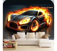Générique Sticker mural haute qualité Voiture Autocollant Mural 200 x 140 cm Voiture De Sport Girafe Déco murale autoadhésive Pour Chambre Salon Enfants Bébé Pépinière