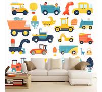 Générique Sticker mural haute qualité Voiture De Dessin Animé Autocollant Mural 350 x 245 cm Tracteur Girafe Déco murale autoadhésive Pour Chambre Salon Enfants Bébé Pépinière