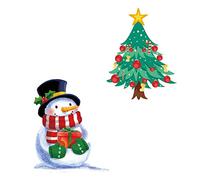 générique Sticker Mural, Sapin de Noël Bonhomme de Neige Vitrine Fenêtre Autocollant de Toilette Autocollant DécorationMignon et Pratique