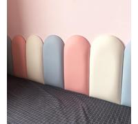 Générique Stickers muraux en Similicuir Souple pour Enfants et Adultes - Panneaux adhésifs 3D Anti-Collision, Couleur Unie, Rose, 20 x 40 cm (4 pièces) - Protection Murale Durable