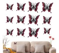 Générique Stickers Muraux Papillon 3D 12 Décorations de Meubles Halloween