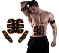 Générique Stimulateur Musculaire EMS - Électrostimulation Abdominale à Intensité Réglable - Entraînement Maison (Orange)