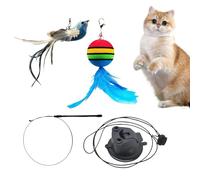 Générique Stimulating Cat Toys, Interactive Bird Teaser Wand, Handheld Suction Cup Mount Design, Engaging Play Mental Exercise, Portable Compact Ideal for Wall, Floor, and Pet Enrichment Use