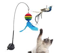 Générique Stimulating Cat Toys, Interactive Kitty Teaser Wand Bird Toys, Handheld Suction Cup, Sturdy Build, Wall Mount for Indoor Exercise Play and Mental Stimulation, 6.5x6.5x4.8cm