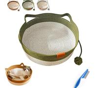 Générique Stimulicat Cat Bed, Stimulicat Handwoven Basket, Instinct Basket, Rope Cotton Cat Bed, Cats Handwoven Scratchable Breathable Weave Cats Ear Design All Season Universal (Green,Small)