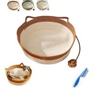 Générique Stimulicat Cat Bed, Stimulicat Handwoven Basket, Instinct Basket, Rope Cotton Cat Bed, Cats Handwoven Scratchable Breathable Weave Cats Ear Design All Season Universal (Khaki,Medium)