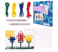 Générique StitchGrid Board with String, StitchGrid Sensory Threading Board | Early Education Lacing Toy for Hand-Eye Coordination, Sensory Play & Parent-Child Interaction