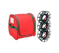 Générique Stockage de Guirlandes Lumineuses de Fêtes | Organisateur de Guirlandes Lumineuses avec 3 Bobines | Boîte de Rangement à Poignées Renforcées pour Maison Garage Salon