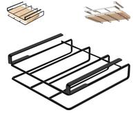 Générique Stockage de la planche à découper, panneaux de coupe en métal Économie d'espace d'organisateur sous le porte-panneaux de hachage d'étagère,support planche a decouper (Noir Sans Crochet)