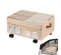 Générique Storage Bin - Large Toy Box With Wheels | Rolling Car Trunk Storage Bin | Thickened Organizer Box | Toys Container For Car, Camping, Travel, College, Workplace, Garage, Bedroom Use