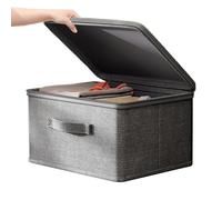 Générique Storage Bin, Lockable Box, Gray Clothes Organizer, Toys Chest, Stackable Design, Protective Lid, Utility Container for Snacks, Jeans Storage, Sweater Keeping, Home Closet, Bedroom