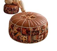Générique Storage Ottoman - Leather Unstuffed Footstool | Boho Floor Pouf | Large Hidden Storage Space, Waterproof Fabric Stool, Space Saving Seating for Living Room, Bedroom & Entryway