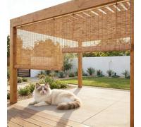 Générique Store Enrouleur en Bambou coupé sur Mesure, occultant et offrant Une Excellente intimité pour terrasse, Porche ou fenêtre. (A W105cm x H150cm)