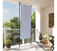 Générique Store Roulant d'extérieur Bleu et Blanc 100x270 cm Tissu Acier,Maison & Jardin,Pelouses & Jardins,Vie en extérieur,Stores extérieurs,Bleu,4.45 KG,368764