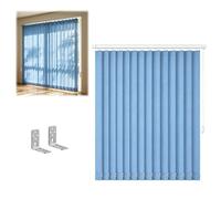 Générique Store Vertical à Lamelles 60/70/90/110/150/190/230/240/280/300cm Store Californien Filtrage avec Angle de Rotation de 180° Rideau en Tissu pour Fenêtres et Portes en Verre(Bleu,B120xH140cm)