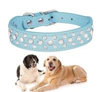 Générique strass en cuir PU à trois rangées | Collier pour chiot chat chien de compagnie, colliers de chien réglables belle apparence animal de compagnie pour petits