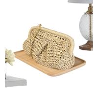 Générique Straw Bag, Woven Dumpling Shoulder Clutch For Women | Straw Purses for Road Trip Outdoor Dating Vacation Wedding Pool Travel Evening