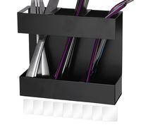 Générique Straw Organizer Holder, Slim 3 Grid Wall Mounted Rack, 7.48x2.36x6.5 inches, Reusable Eco-Friendly Drinkware Organizer, Pantry Storage for Party Fridge, Kitchen, Cupboard, Home