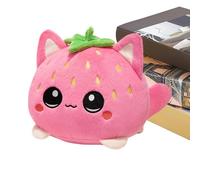 Générique Strawberry Cat Plush - Short Plush & PP Cotton, 10-20cm Stuffed Animal Toy | Cute Cartoon Doll for Kids, Girls, Women, Home Decor, Christmas & Birthday Gift