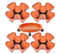 Générique Strawberry Pot - 4-Tier with Detachable Tray Wheels | Indoor Plant Pots with Wheels | Stackable Vertical Garden Planter for Flower Fruit, Indoor Outdoor, Home, Apartment, and Entryway