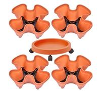 Générique Strawberry Tower - 4-Tier Tiered Pot for Verticality | Stackable Modules with Rolling Casters & Internal Liquid Flow for Sunrooms, Porches, Terraces and Urban Gardening