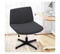 Générique Stretch Armless Chair Slipcover with Design, Elastic Mid-Back Accent Chair Protector for Home Office, Bedroom, Study Soft Removable Fabric(Dark Gray)