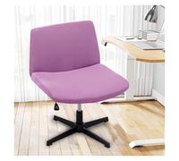 Générique Stretch Armless Chair Slipcover with Design, Elastic Mid-Back Accent Chair Protector for Home Office, Bedroom, Study Soft Removable Fabric(Light Purple)