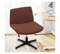 Générique Stretch Armless Chair Slipcover with Design, Elastic Mid-Back Accent Chair Protector for Home Office, Bedroom, Study Soft Removable Fabric(Brown)