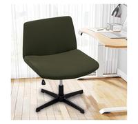 Générique Stretch Armless Chair Slipcover with Design, Elastic Mid-Back Accent Chair Protector for Home Office, Bedroom, Study Soft Removable Fabric(Dark Green)