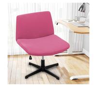 Générique Stretch Armless Chair Slipcover with Design, Elastic Mid-Back Accent Chair Protector for Home Office, Bedroom, Study Soft Removable Fabric(Dark Pink)