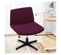 Générique Stretch Armless Chair Slipcover with Design, Elastic Mid-Back Accent Chair Protector for Home Office, Bedroom, Study Soft Removable Fabric(Dark Purple)