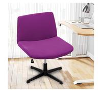 Générique Stretch Armless Chair Slipcover with Design, Elastic Mid-Back Accent Chair Protector for Home Office, Bedroom, Study Soft Removable Fabric(Purple)