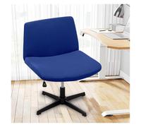 Générique Stretch Armless Chair Slipcover with Design, Elastic Mid-Back Accent Chair Protector for Home Office, Bedroom, Study Soft Removable Fabric(Blue)