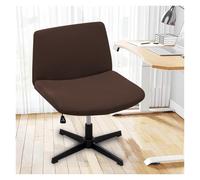 Générique Stretch Armless Chair Slipcover with Design, Elastic Mid-Back Accent Chair Protector for Home Office, Bedroom, Study Soft Removable Fabric(Dark Brown)