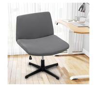 Générique Stretch Armless Chair Slipcover with Design, Elastic Mid-Back Accent Chair Protector for Home Office, Bedroom, Study Soft Removable Fabric(Gray)