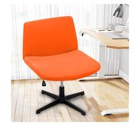Générique Stretch Armless Chair Slipcover with Design, Elastic Mid-Back Accent Chair Protector for Home Office, Bedroom, Study Soft Removable Fabric(Dark Orange)