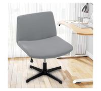 Générique Stretch Armless Chair Slipcover with Design, Elastic Mid-Back Accent Chair Protector for Home Office, Bedroom, Study Soft Removable Fabric(Light Gray)