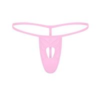 Générique String Amusant pour Hommes Ouverture sur Le Devant String t-Back Slip de Bikini sous-vêtement ajouré uni (Rose,M)