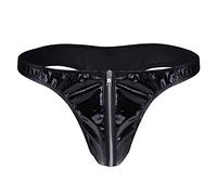 Générique String en Similicuir avec Fermeture éclair pour Hommes sous-vêtements Sexy en Cuir sous-vêtements Sexy Taille Basse Tenue Cuir Latex Clubwear
