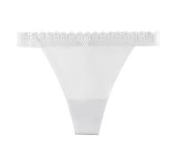 Générique String Femme Culotte Invisible sans Couture Tanga Taille Basse Seamless Slip Sport Women Thong Underwear Microfibre sous-Vêtements Multipack Bresilien Confortable Panties (Blanc,L)