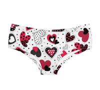 Générique String Femme Sexy Chic Culotte Saint Valentin Cœur Imprimé sans Couture Respirant Basse Taille Sexy Triangle Style Quatre Confortable sous Vêtements Féminins pour Moments Spéciaux