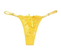 Générique String Femme Sexy ChiC Hot Ficelle Reglable Tanga Dentelle Femme Sexy éRotique Sous Vetements Feminins Shorty Lingerie Coquine Hot pute luxe string ficelle femme dentelle (Yellow, One Size)