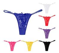 Générique String Femme Sexy ChiC Hot Ficelle Reglable Tanga Dentelle Femme Sexy éRotique Sous Vetements Feminins Shorty Lingerie Coquine Hot pute luxe string ficelle femme dentelle (Blue, One Size)