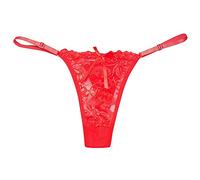 Générique String Femme Sexy ChiC Hot Ficelle Reglable Tanga Dentelle Femme Sexy éRotique Sous Vetements Feminins Shorty Lingerie Coquine Hot pute luxe string ficelle femme dentelle (Red, One Size)
