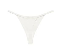 Générique String Ficelle Femme Sexy Chic Tangas Slips Stretch Taille Moyenne Culotte Et Lingerie sous-Vêtements T-Back sans Couture en Soie Glacée Confort Quotidien Invisibles (Blanc,M)