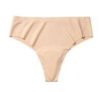 Générique String Gainante Femme Ventre Plat Culotte sans Coutures, Invisible Tanga Taille Basse, Sexy Chic Slip Microfibre Shorty, sous-Vêtements Seamless Thong Underwear (Beige,M)