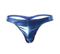 Générique String Homme Sexy Érotique Strings en Cuir Laqué Brillant avec Paillettes Métalliques sous Vetement Homme Sexy Érotique String Push Up sous-Vetements Respirantes pour la Maison