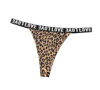 Générique String Imprimé Léopard sans Coutures pour Femme Lot Confortable Basse Élastique Doux Respirant Idéal Quotidien sous Vêtements Intime Mode Féminin (Gold, XL)